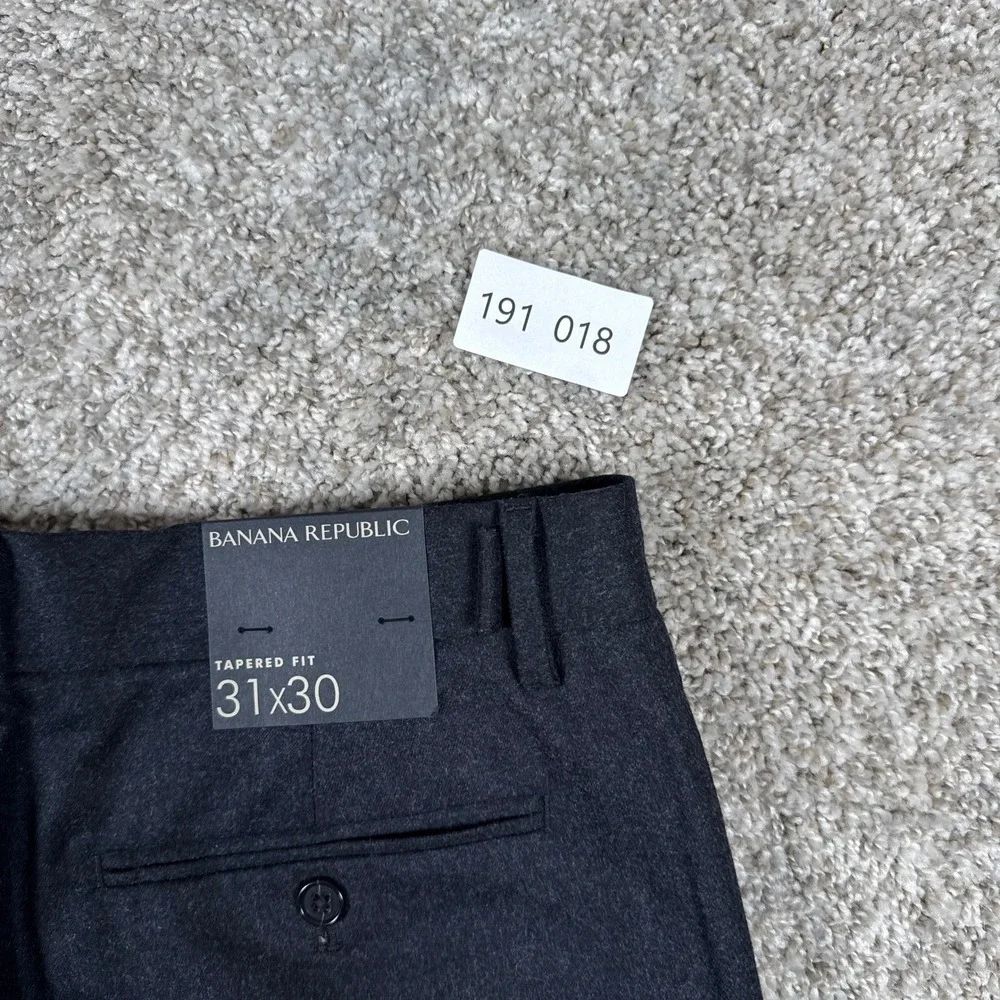 Banana Republic Dress Pants Mens 31x30 Gray Vitale Barberis Virgin Wool Flannel